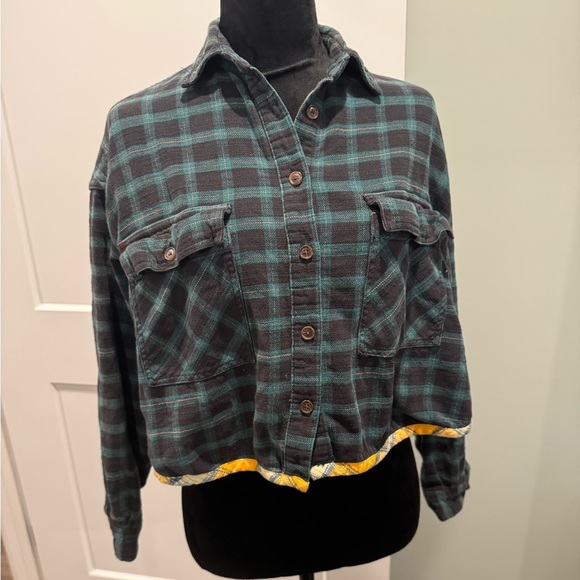 Urban Outfitters BDG Caleb Cropped Flannel Shirt cotton - Picture 4 of 11